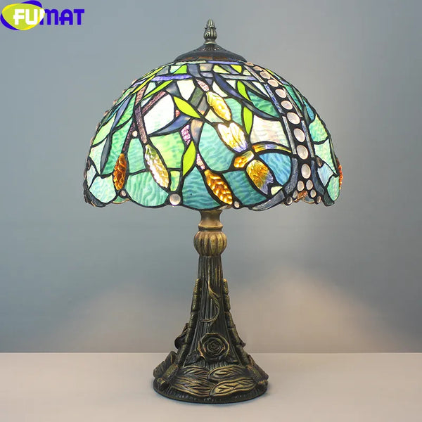 Tiffany Style Floor/Table Lamps,Mediterranean Dragonfly Table Lamp