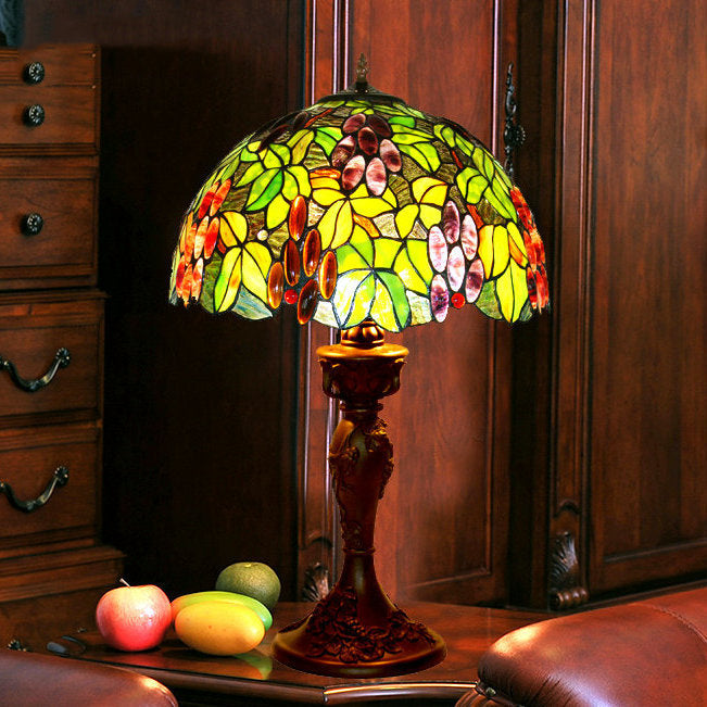 Tiffany Style Grape 16 Inches Table Lamp Stained Glass GT0222702