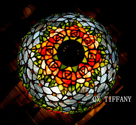 Tiffany Style Rose 16 Inches Table Lamp Stained Glass RT0222507