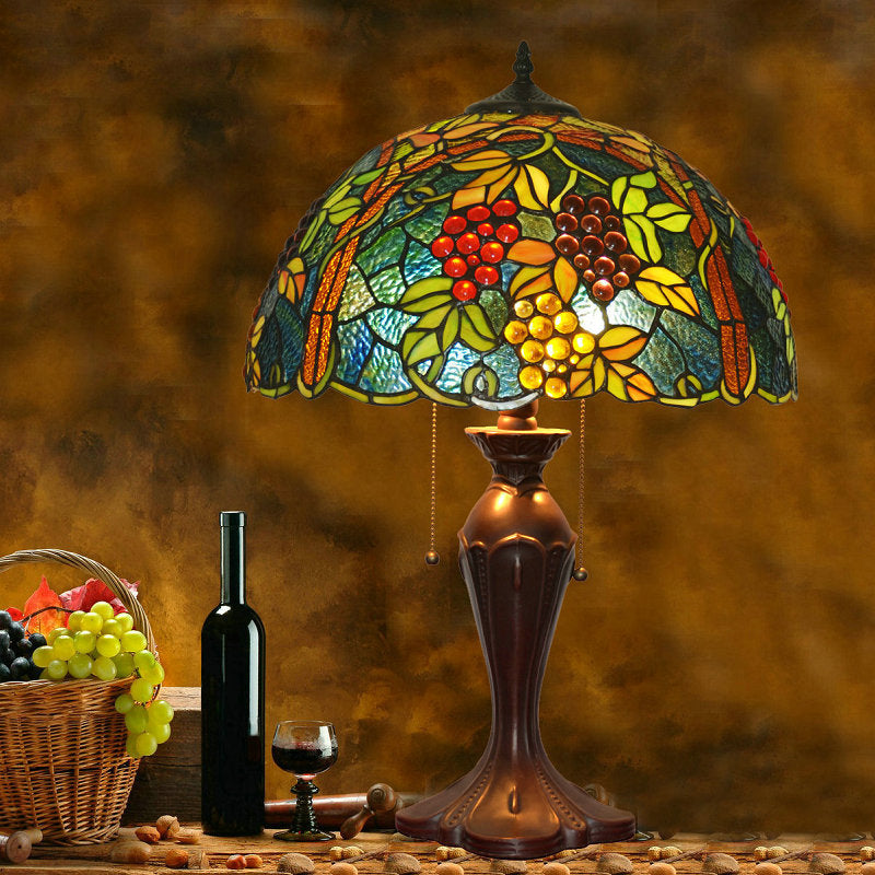 Tiffany Style Grape 17 Inches Table Lamp Stained Glass GT0222506