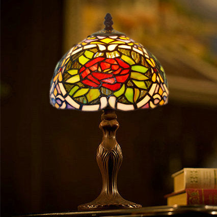 Tiffany Style Rose 8 Inches Table Lamp Stained Glass RT022408