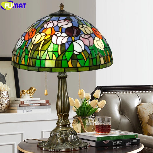 Tiffany Style Rose 16 Inches Table Lamp Stained Glass RT021613