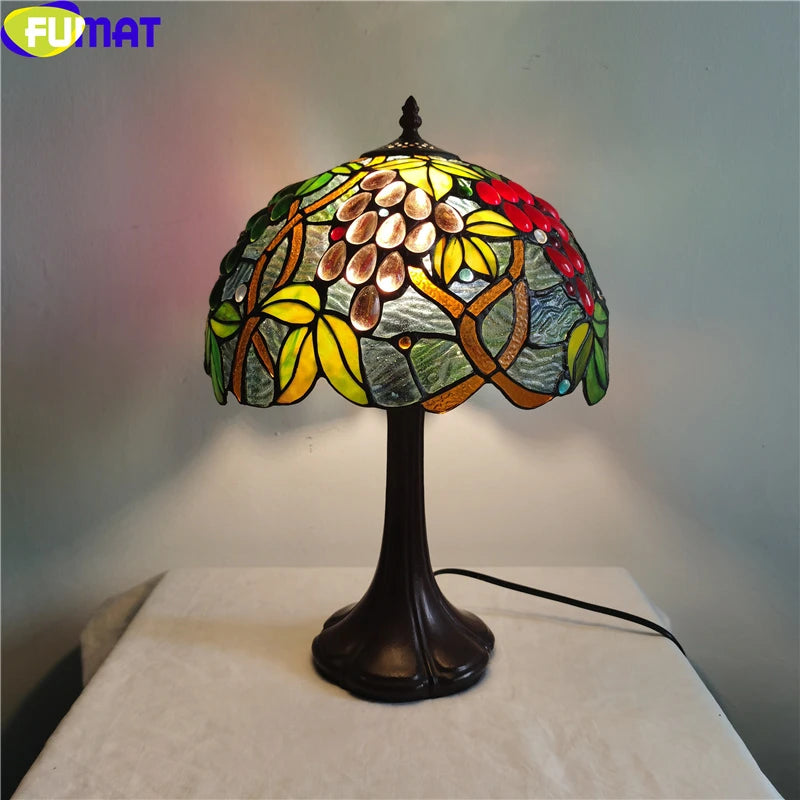 Tiffany Style Grape 12 Inches Table Lamp Stained Glass GT021603