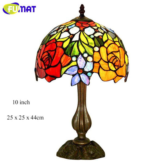 Tiffany Style Rose 12 Inches Table Lamp Stained Glass RT022407