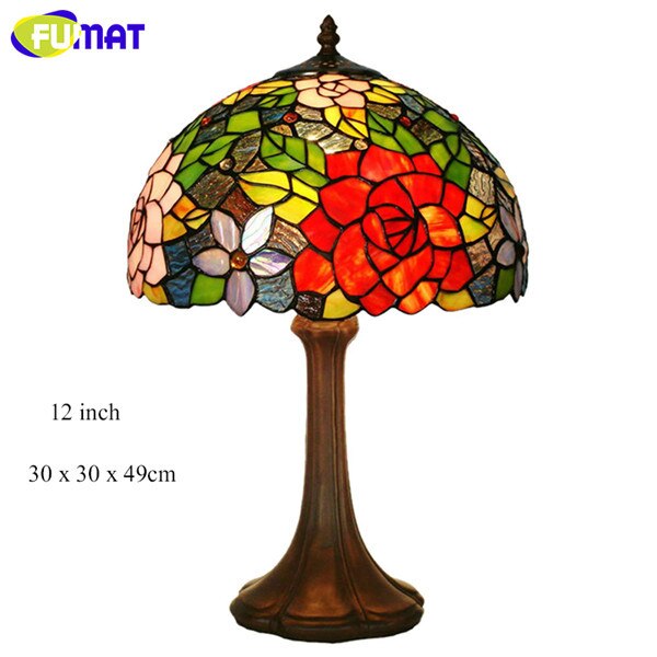 Tiffany Style Rose 12 Inches Table Lamp Stained Glass RT022407