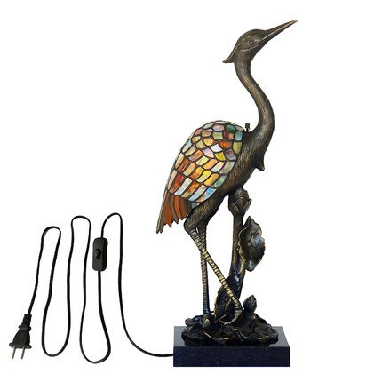 Tiffany Style Cranes 10 Inches Table Lamp Stained Glass CT022316