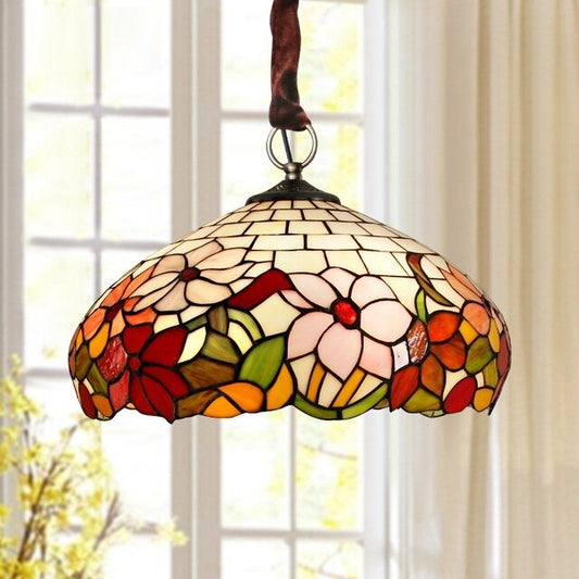 Tiffany Style Camellia 16-20 Inches Ceiling Lamp Stained Glass CC021503