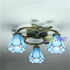 Tiffany Style Chandelier Blue 18-26 Inches Ceiling Lamp Stained Glass CC021702