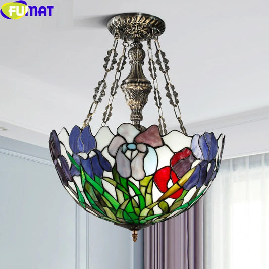 Tiffany Style Flower 16 Inches Pendant Lamp Stained Glass FP021526