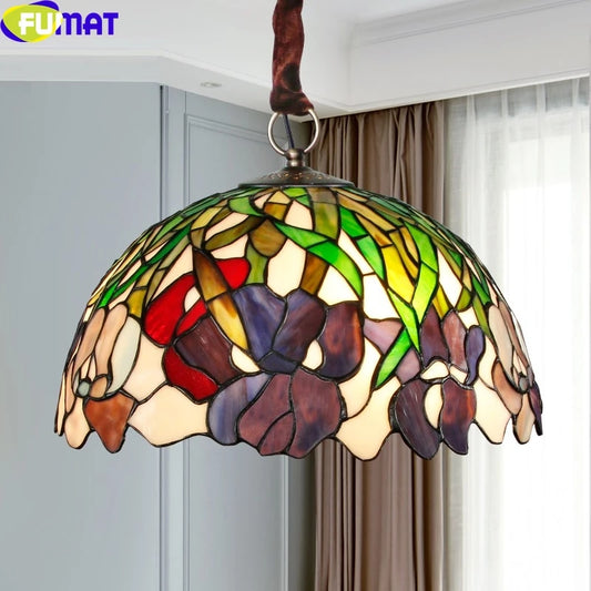 Tiffany Style Flower 16 Inches Pendant Lamp Stained Glass FP021526