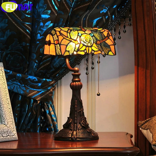 Tiffany Style Dragonfly 10 Inches Table Lamp Stained Glass DT022318