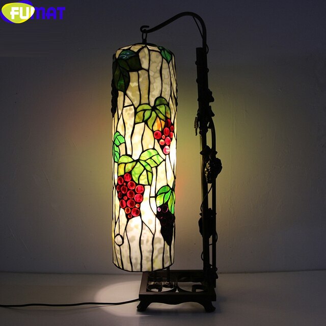 Tiffany Style Rose Grape 8 Inches Floor Lamp Stained Glass RGF021116