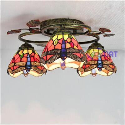 FUMAT Dragonfly Rose Ceiling Lamp 18 Inches DRC010448