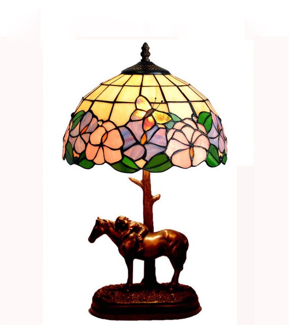 Tiffany Style Rose 12 Inches Table Lamp Stained Glass RT022502