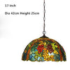 Tiffany Style Grape 8-17 Inches Pendant Lamp Stained Glass GP021716