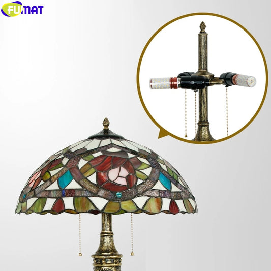 Tiffany Style Rose 16 Inches Table Lamp Stained Glass RT02209