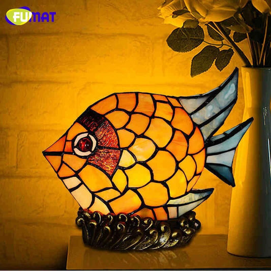 Tiffany Style Fish 5 Inches Table Lamp Stained Glass FT022313