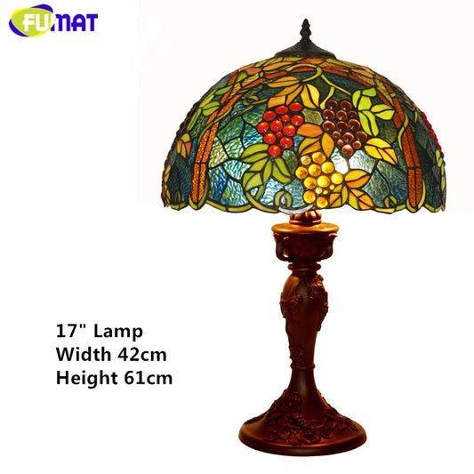 Tiffany Style Grape 17 Inches Table Lamp Stained Glass GT0222506