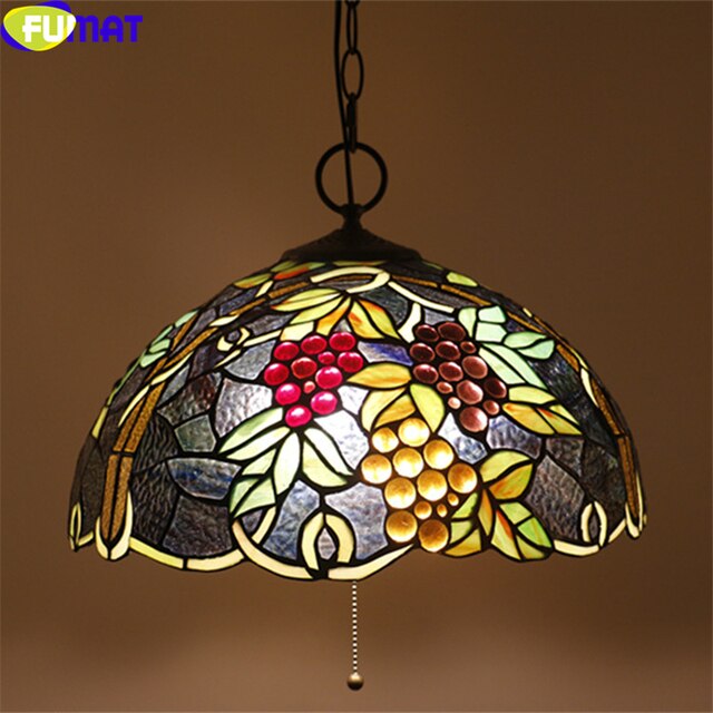 Tiffany Style Grape 16 Inches Ceiling Lamp Stained Glass GC021310