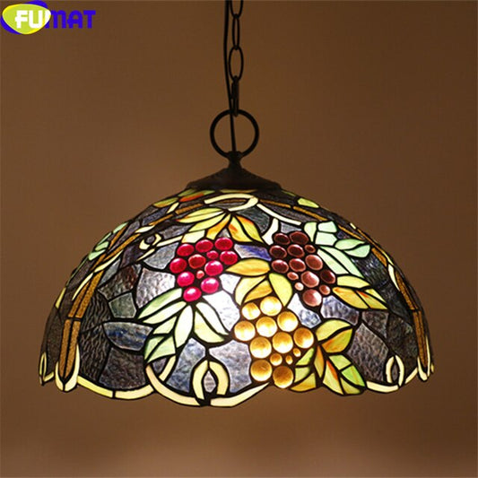 Tiffany Style Grape 16 Inches Ceiling Lamp Stained Glass GC021310