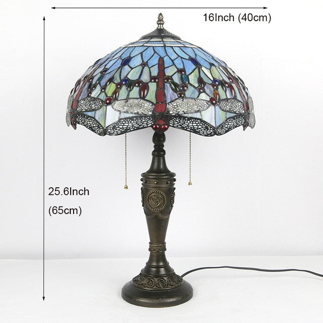 Tiffany Style Dragonfly 16 Inches Table Lamp Stained Glass DT021626