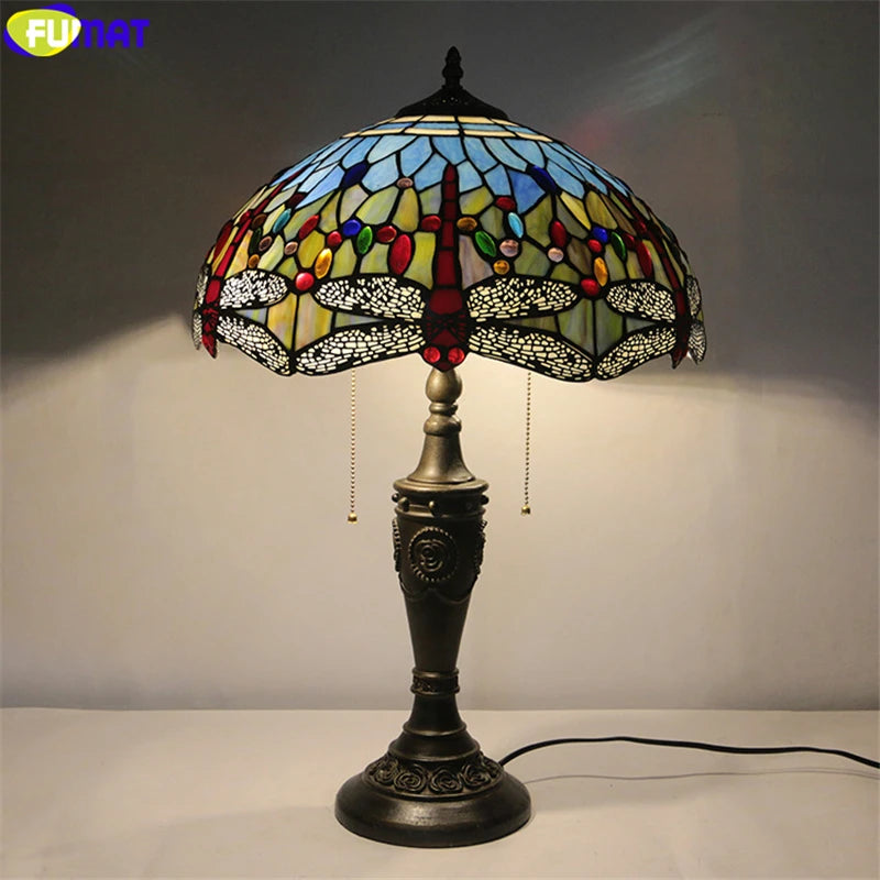 Tiffany Style Dragonfly 16 Inches Table Lamp Stained Glass DT021626