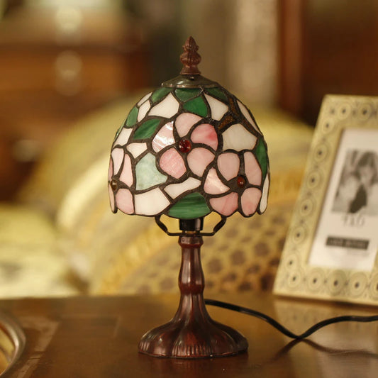 Tiffany Style Pink Rose 5 Inches Table Lamp Stained Glass PR022311