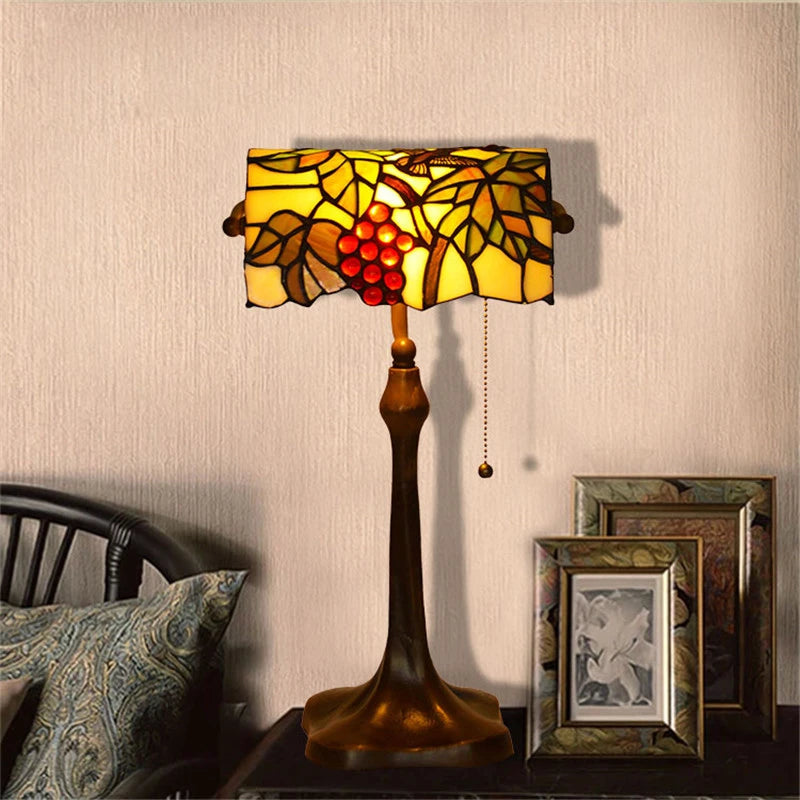 Tiffany Style Grape 10 Inches Table Lamp Stained Glass GT022320