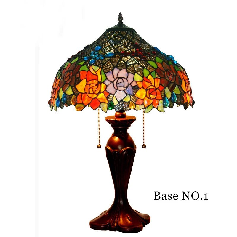 Tiffany Style Rose 17 Inches Table Lamp Stained Glass RT0222503