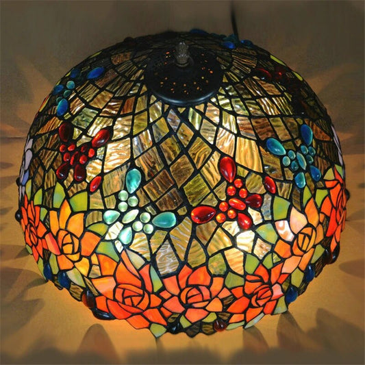 Tiffany Style Rose 17 Inches Table Lamp Stained Glass RT0222503