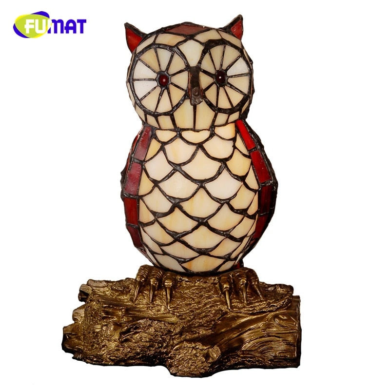 Tiffany Style Owl 5 Inches Table Lamp Stained Glass OT022305