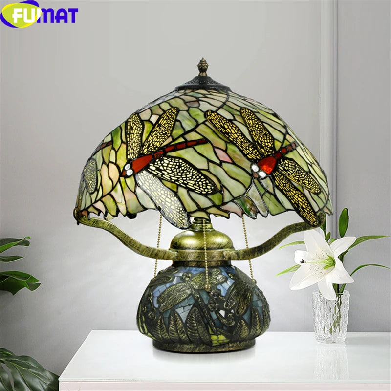 Tiffany Style Dragonfly 16 Inches Table Lamp Stained Glass DT021522