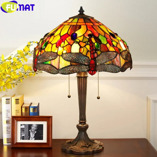 Tiffany Style Dragonfly 16 Inches Table Lamp Stained Glass DT021607