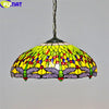 Tiffany Style Dragonfly 16 Inches Ceiling Lamp Stained Glass DC021414