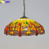 Tiffany Style Dragonfly 16 Inches Ceiling Lamp Stained Glass DC021414