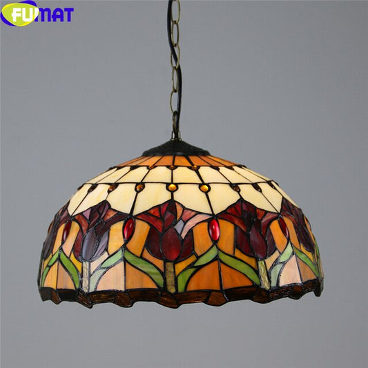 Tiffany Style Antique 16 Inches Ceiling Lamp Stained Glass AC021502