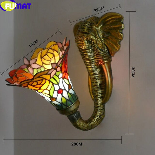 Tiffany Style Sunflower 5 Inches Wall Lamp Stained Glass SW021408