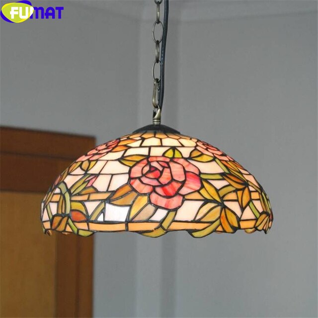 Tiffany Style Rose 12-20 Inches Ceiling Lamp Stained Glass RC021404