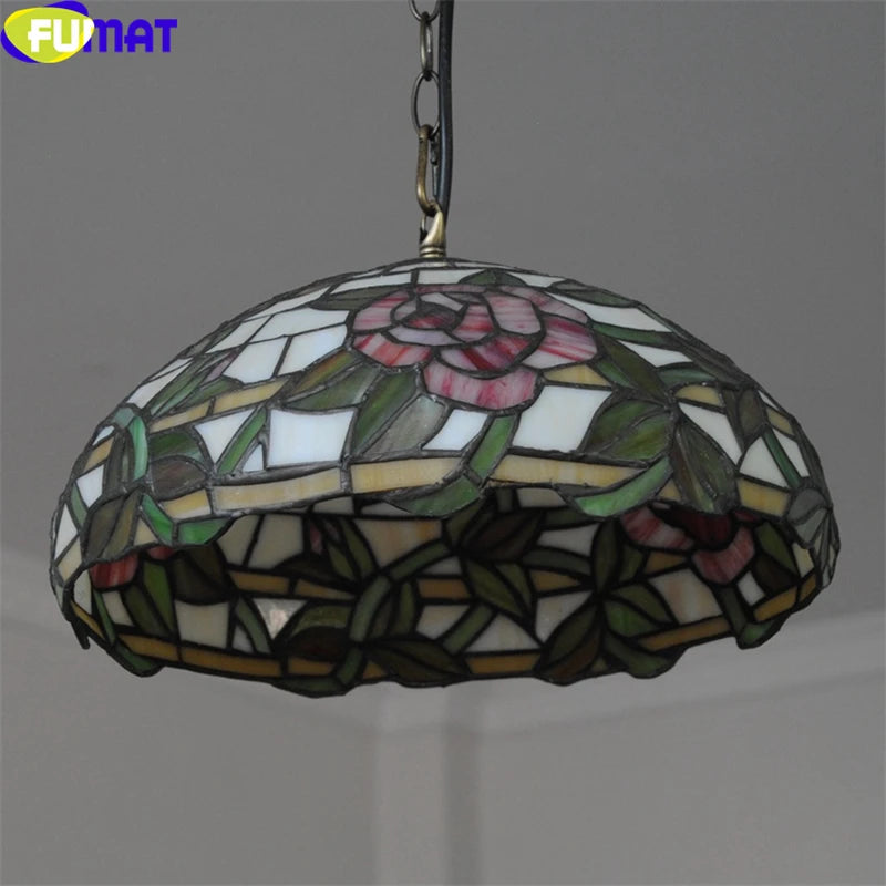 Tiffany Style Rose 12-20 Inches Ceiling Lamp Stained Glass RC021404