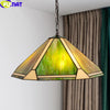 Tiffany Style Rhombus Green 20 Inches Pendant Lamp Stained Glass RP021602