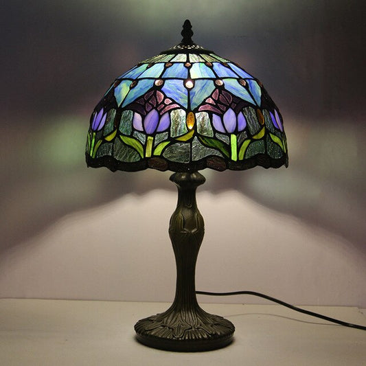 Tiffany Style Flower 12 Inches Table Lamp Stained Glass FT022411