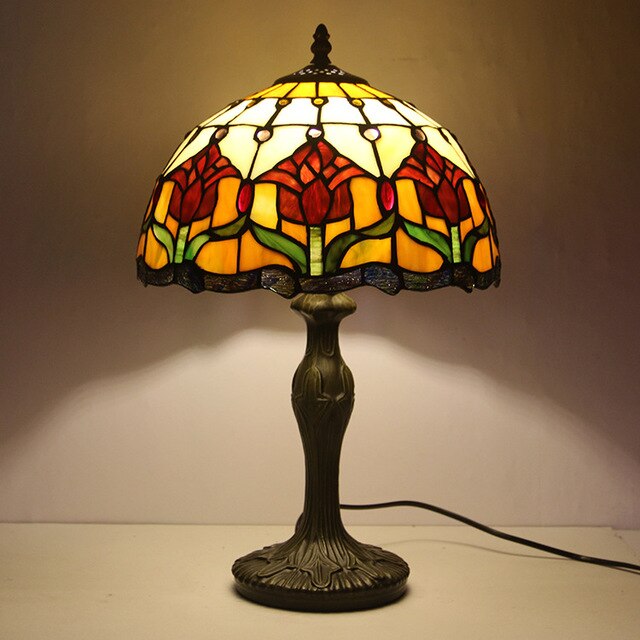 Tiffany Style Flower 12 Inches Table Lamp Stained Glass FT022411