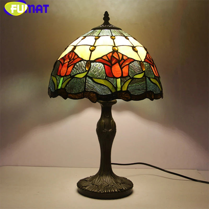 Tiffany Style Flower 12 Inches Table Lamp Stained Glass FT022411