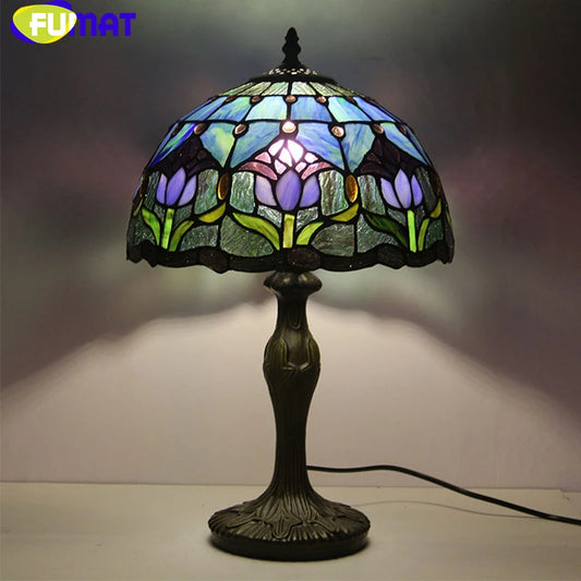 Tiffany Style Flower 12 Inches Table Lamp Stained Glass FT022411