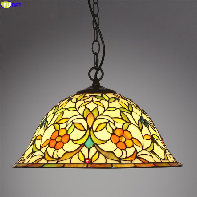 Tiffany Style Rose 16 Inches Pendant Lamp Stained Glass RP022212