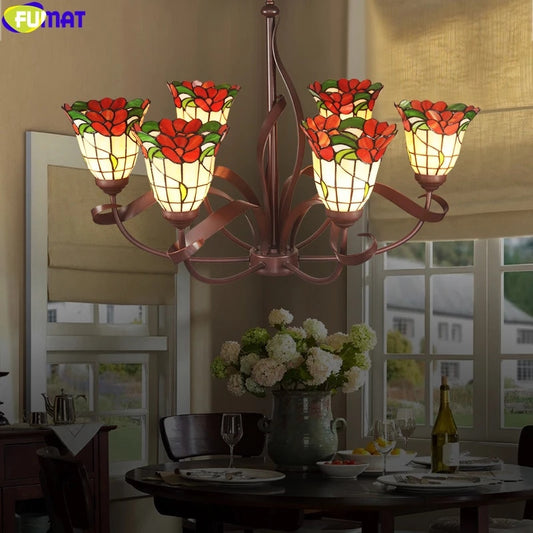 FUMAT Rose Green Leaf Pendant Lamp 7-24 Inches RP010346