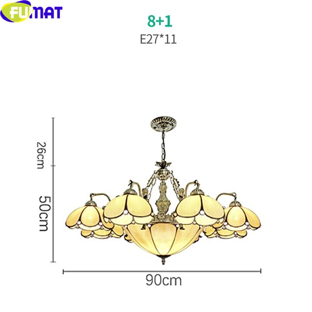 Tiffany Style Yellow Orange 28-42 Inches Pendant Lamp Stained Glass OP021505