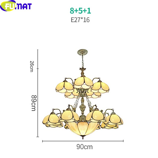 Tiffany Style Yellow Orange 28-42 Inches Pendant Lamp Stained Glass OP021505