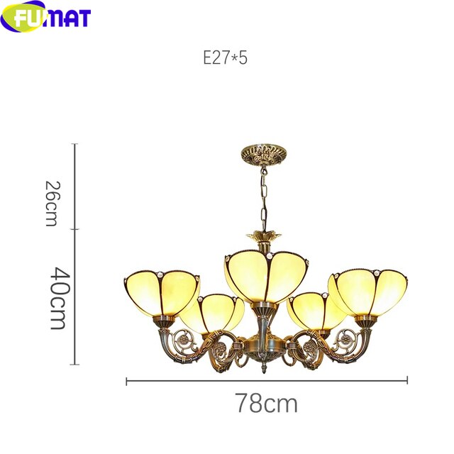 Tiffany Style Yellow Orange 28-42 Inches Pendant Lamp Stained Glass OP021505