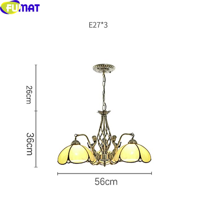 Tiffany Style Yellow Orange 28-42 Inches Pendant Lamp Stained Glass OP021505